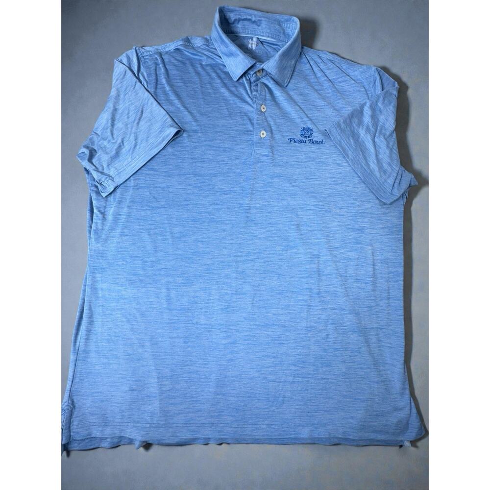 Johnnie O Featherweight Fiesta Bowl Mens XL Blue Performance Stretch Polo